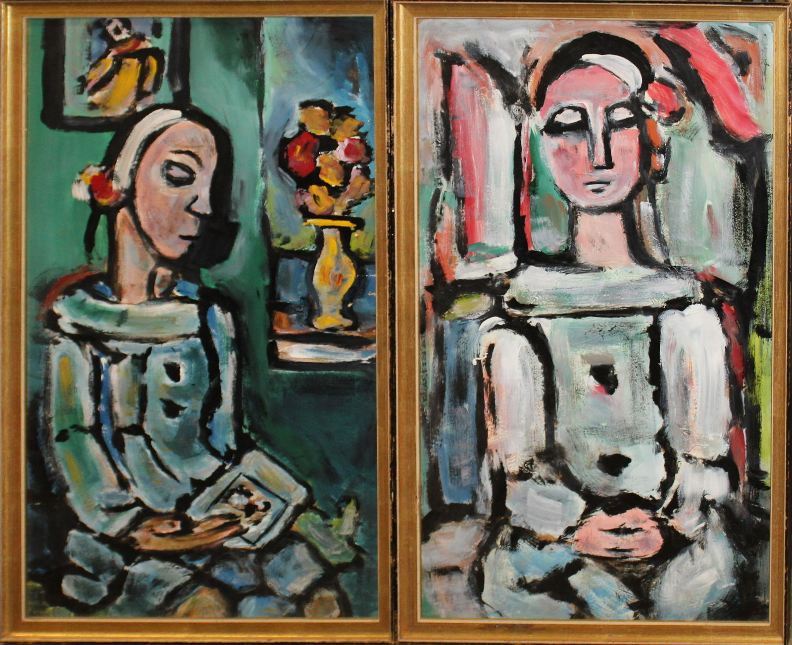 Two Mid-century Modern oils (1 of 3)