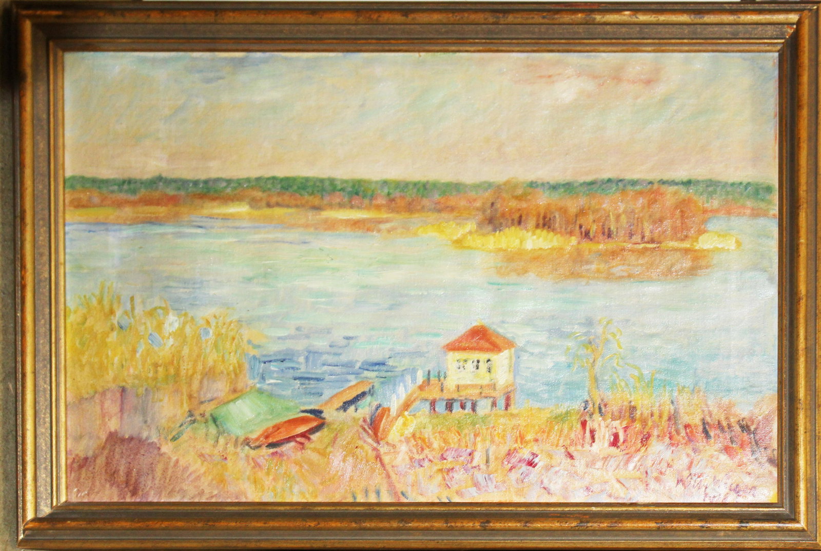 Willy Wieger (DE 1890-1964) Summer Landscape: Willy Wieger (German 1890-1964) Summer landscape with lake oil on canvas, signed lower right dated 1928 15 x 25" 18 x 28" as framed