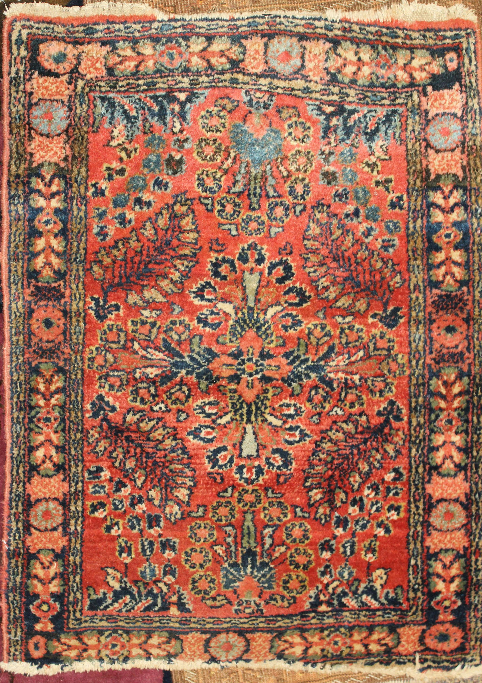 Early 20th c Persian Hamadan Scatter Rug (1 of 2)