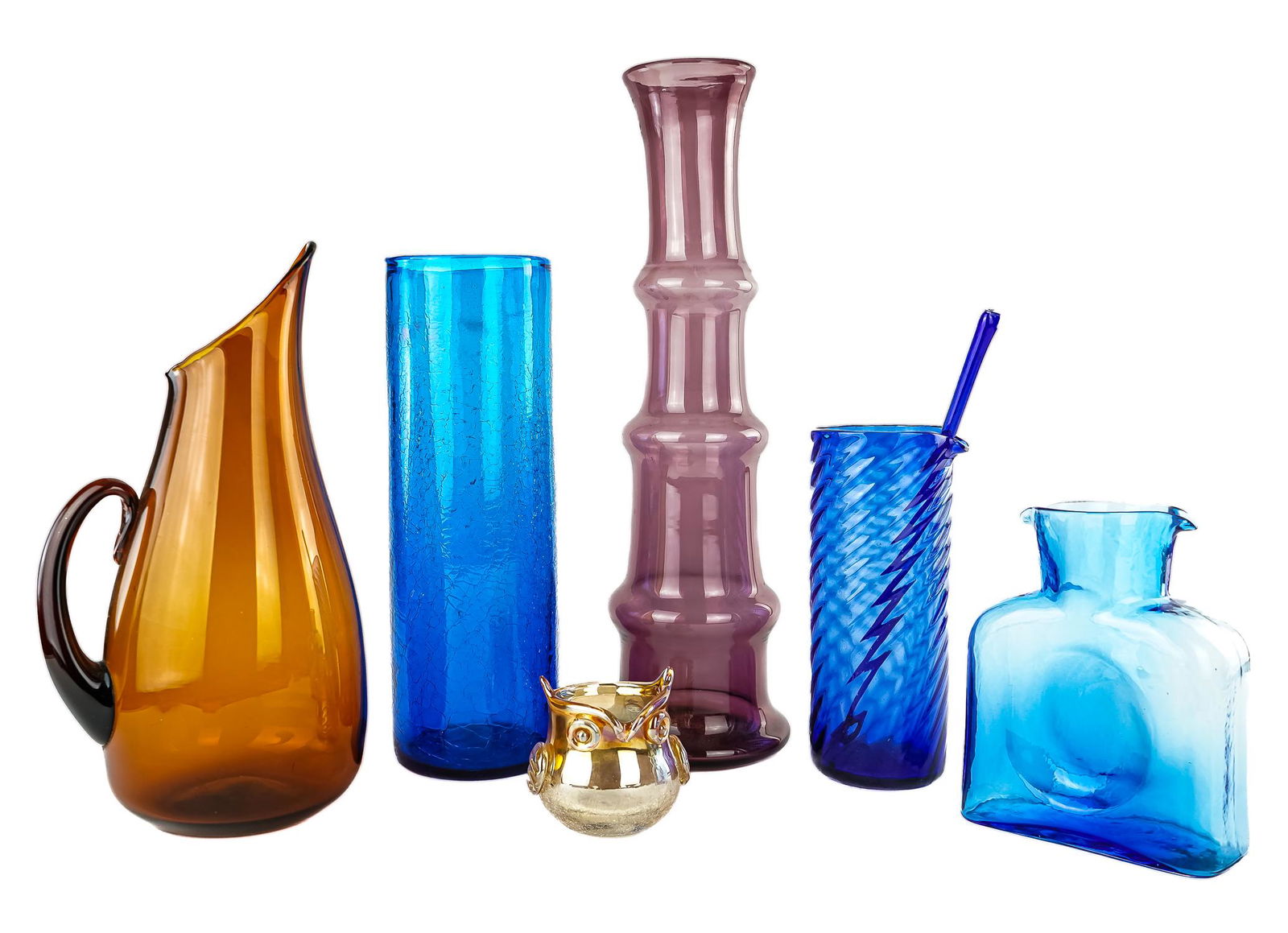 6 pcs. Blenko Mid Century Colorful Glassware (1 of 1)