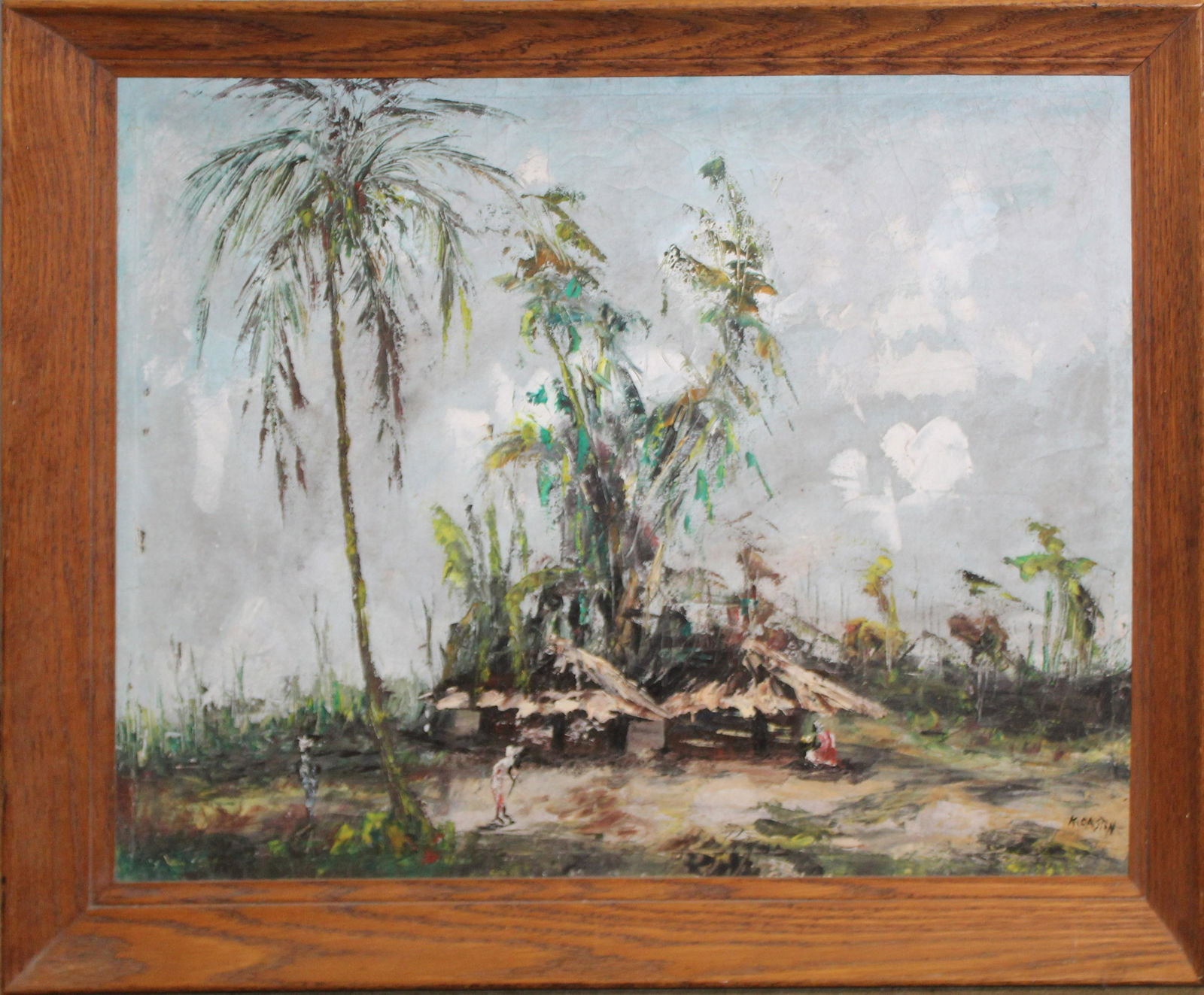 Caribbean School O/C signed K Castin (1 of 3)