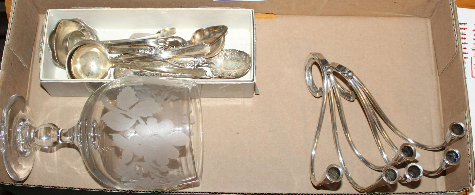 Sterling and Silverplated Flatware, Goblet, Candlesticks (1 of 2)