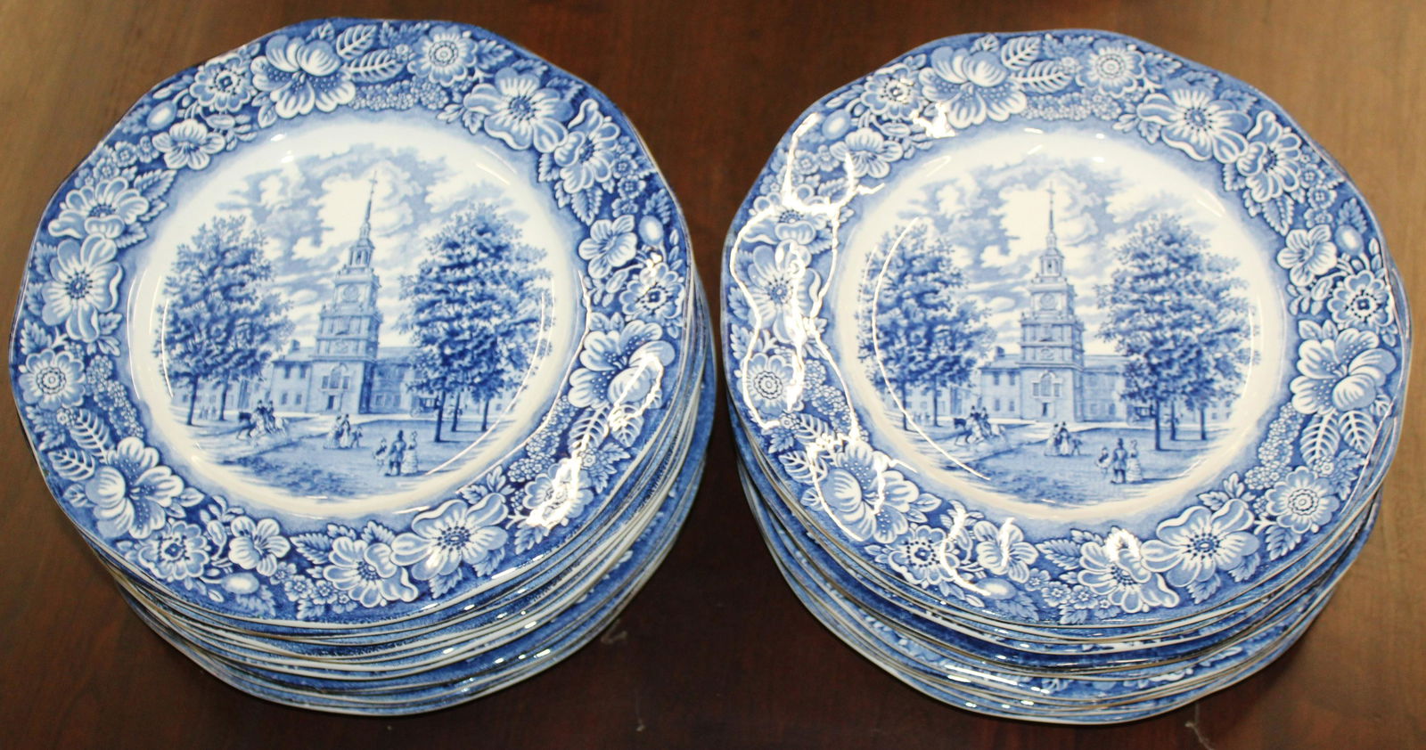 25 Liberty Blue Staffordshire Dinnerplates (1 of 2)