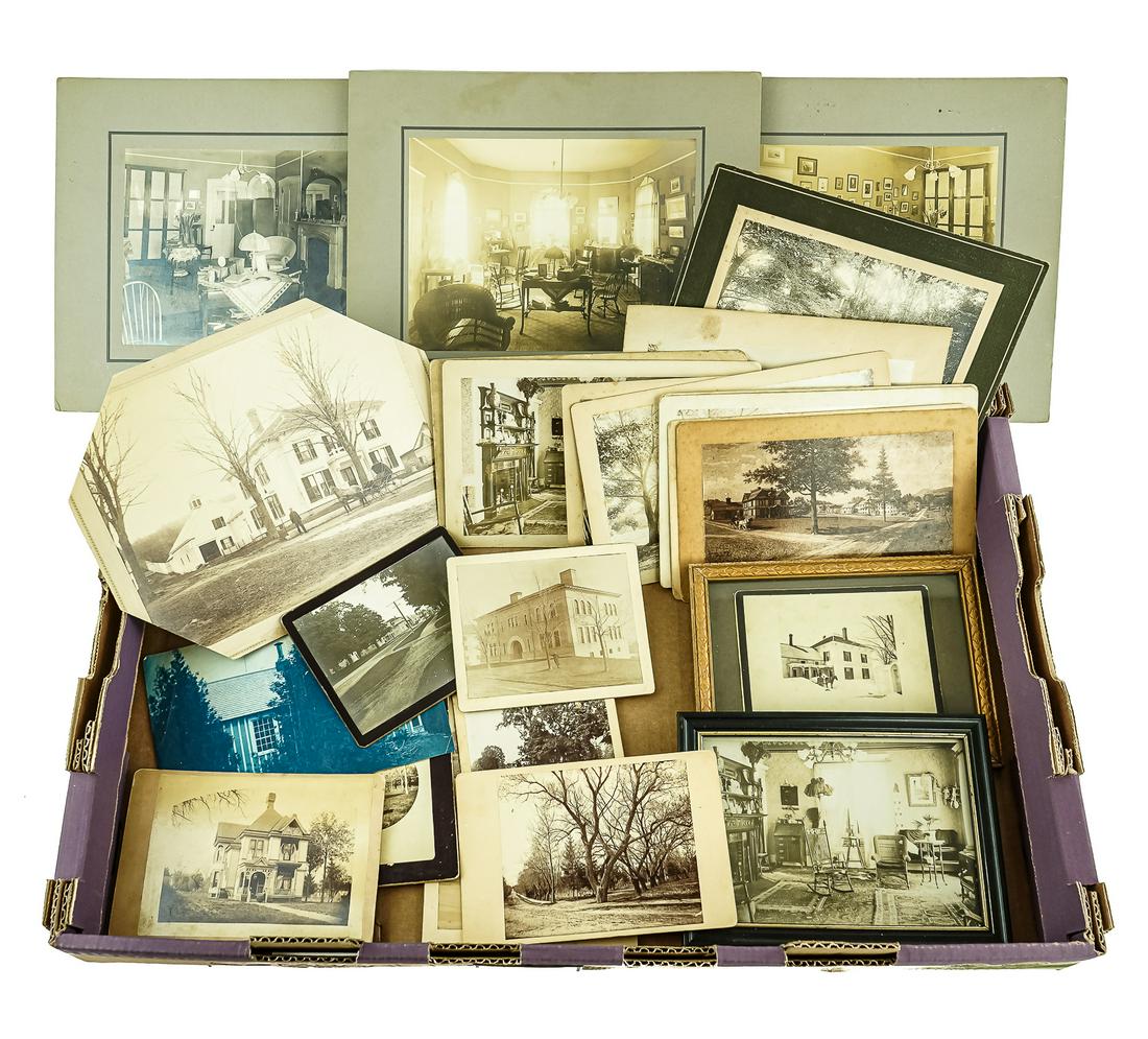 19th c Derby, Montpelier, VT Photographs: 19th c Derby and North Montpelier, VT photographs, including an albumen photograph of a James Franklin Gilman painting of North Montpelier village