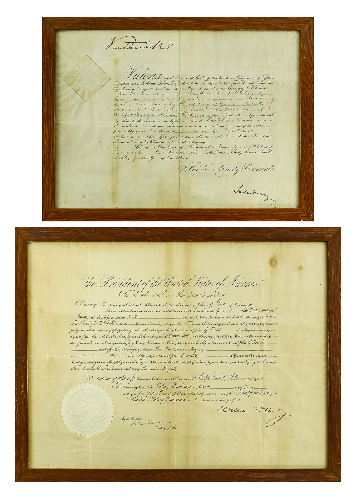 1897 Signed William McKinley Appointment (1 of 5)