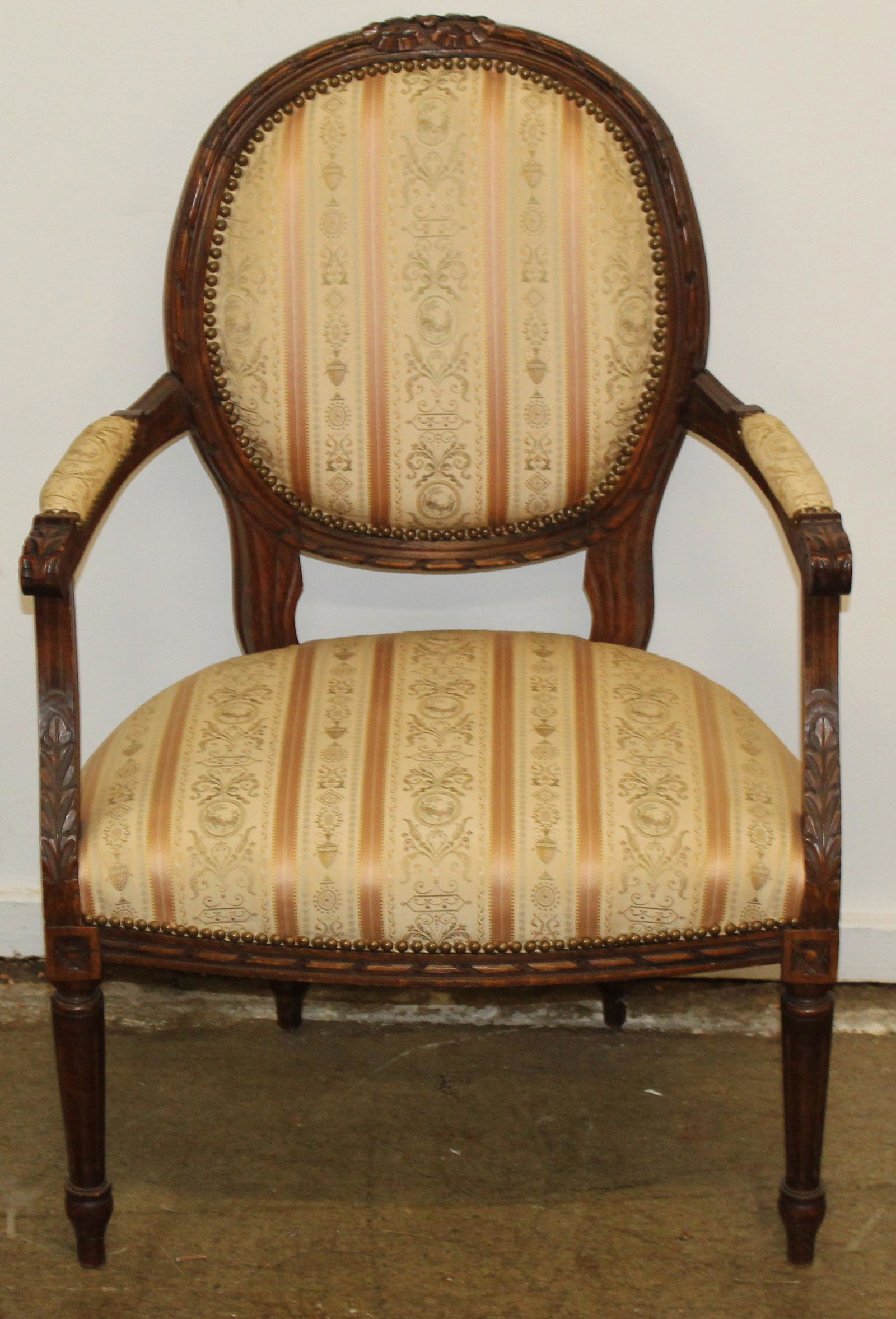 French Louis XVI Style Fauteuil Armchair (1 of 1)