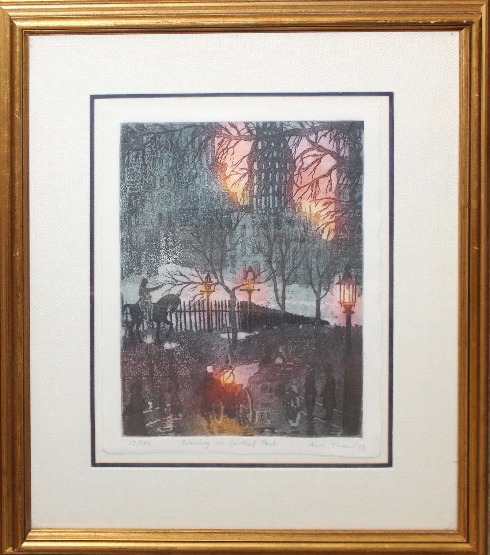 Avi Thaw (AM 20th c) Evening In Central Park (1 of 3)