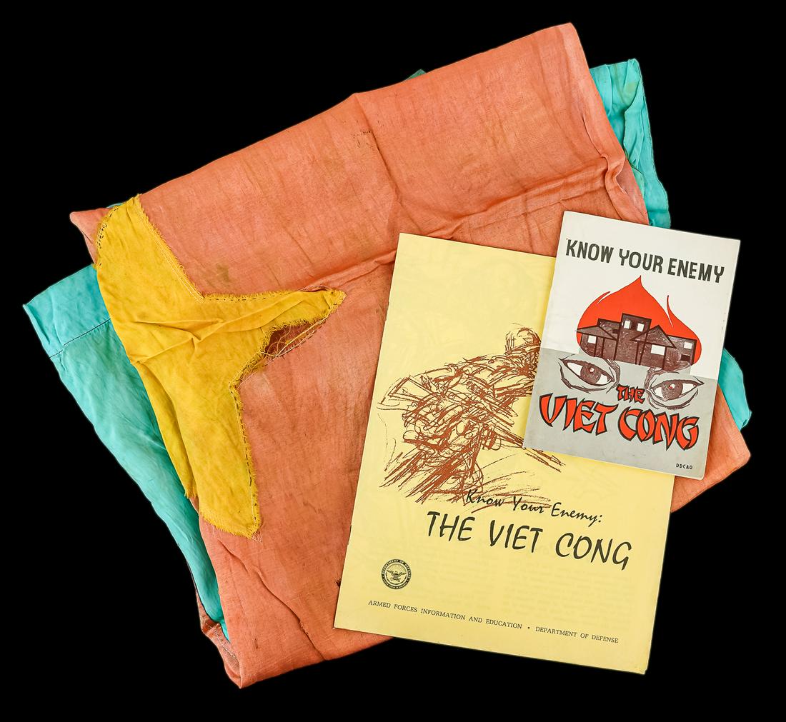 Captured Viet Cong Flag and Vietnam War Propaganda (1 of 3)
