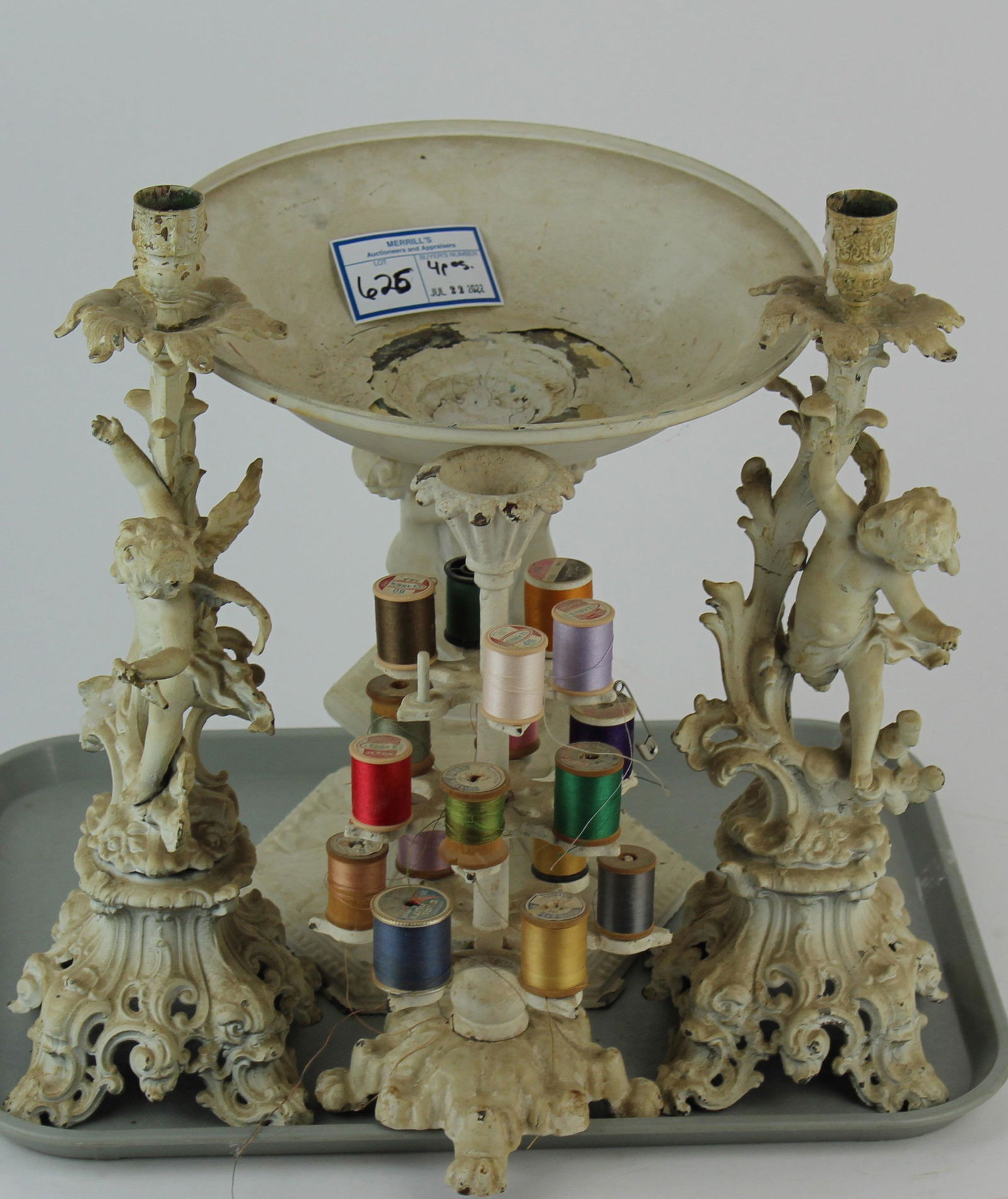 Victorian Candelabra, Tazza, Iron Thread Holder (1 of 2)