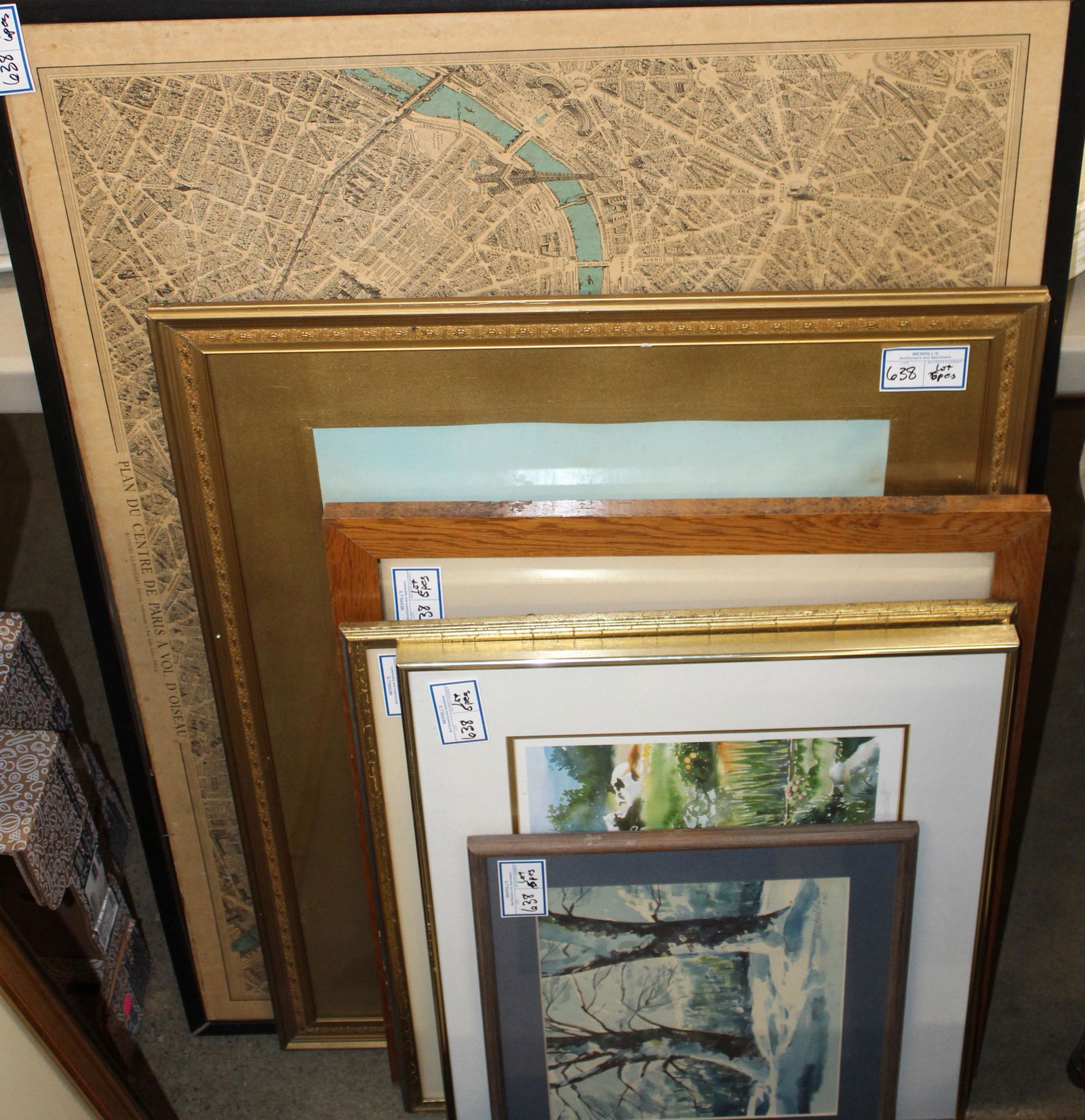 6 pcs. Framed Art Incl. Paris Street Map (1 of 6)
