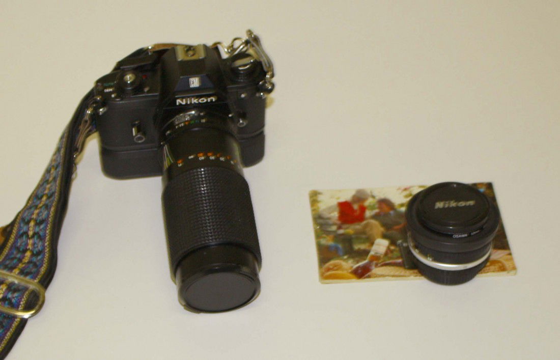 Nikon EM camera with Series E lens and Sears 1-4 l: Nikon EM camera with Series E lens and Sears 1-4 lens