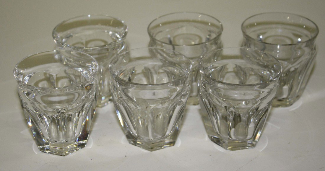 six Baccarat shot glasses: six Baccarat shot glasses