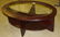 230: Modern oval beveled glass top coffee table