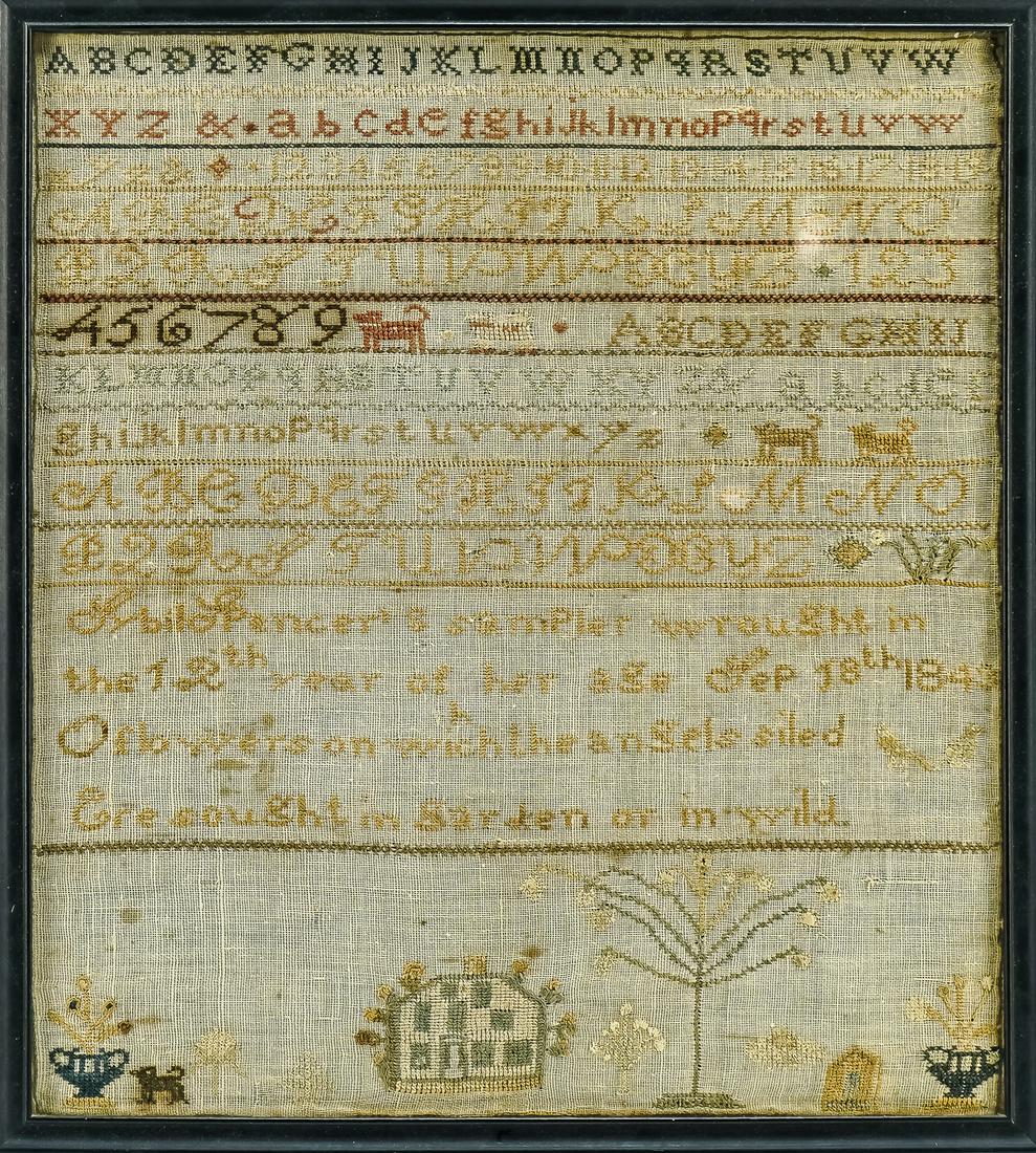 1843 Sybil Spencer Needlework Sampler (1 of 3)