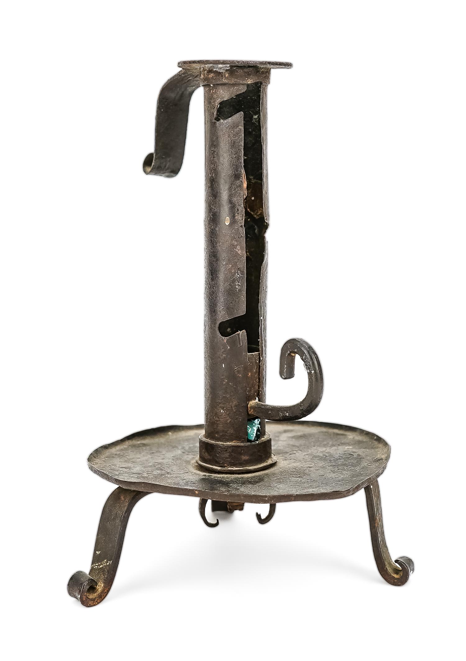 Early Wrought Iron Footed Candle Jack (1 of 4)