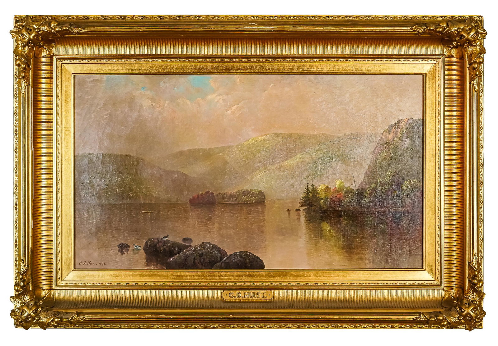 Charles Day Hunt (AM 1840-1914) Lake George (1 of 4)