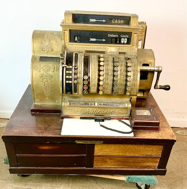 Early 20th c Brass National Cash Register (1 of 2)