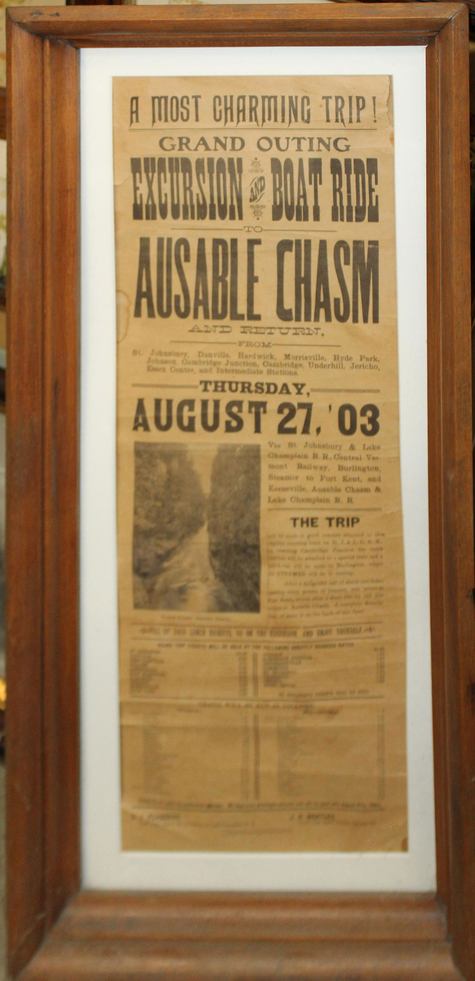 1903 Ausable Chasm Grand Outing Broadside (1 of 3)