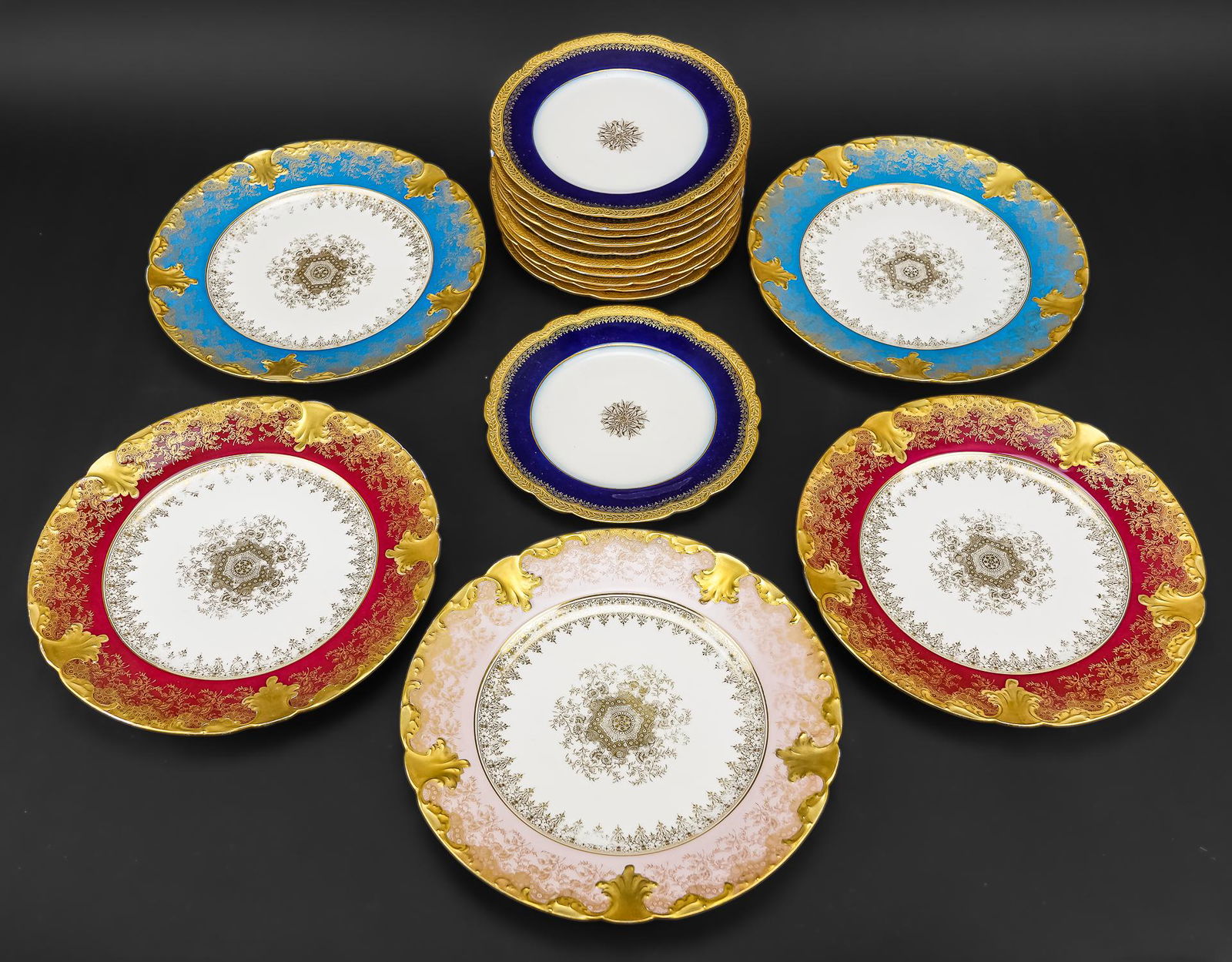 16 Limoges Harlequin Porcelain Plates (1 of 5)