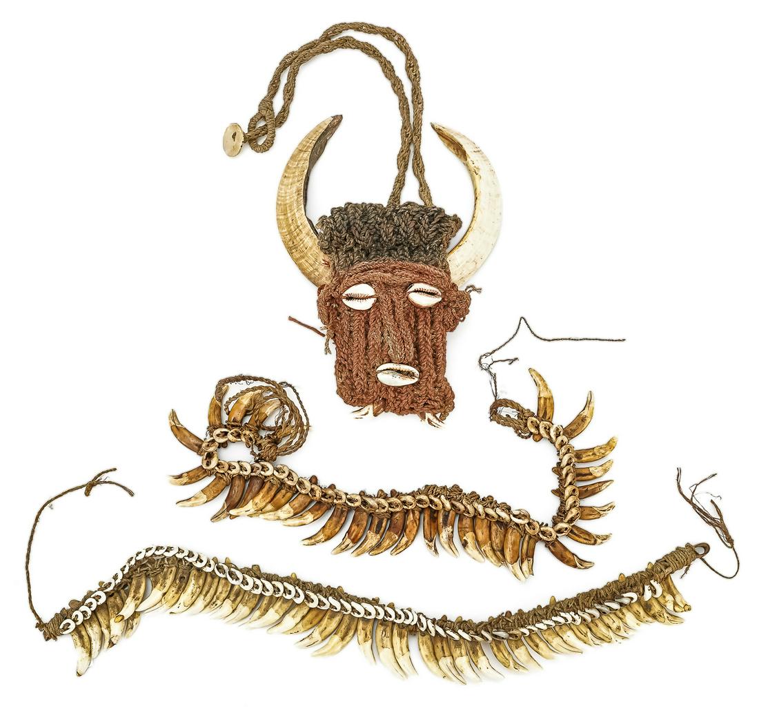 Two Dogtooth Necklaces and Woven Amulet (1 of 4)