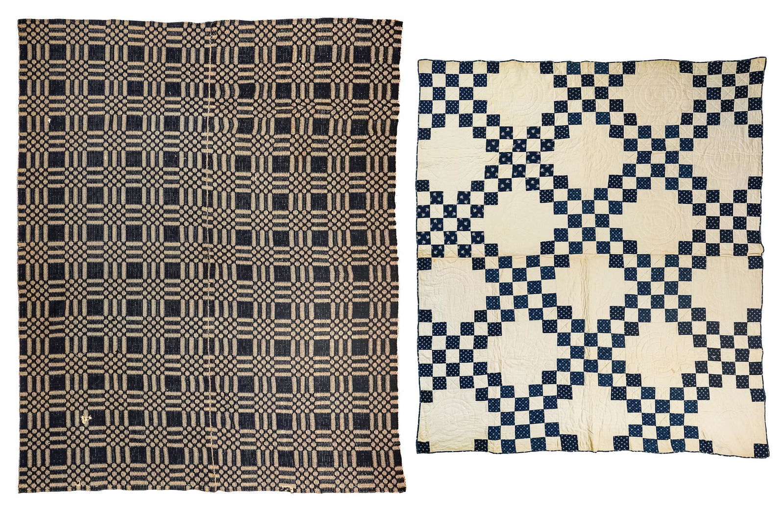 Early 20th c Pieced Quilt, 19th c Homespun (1 of 6)