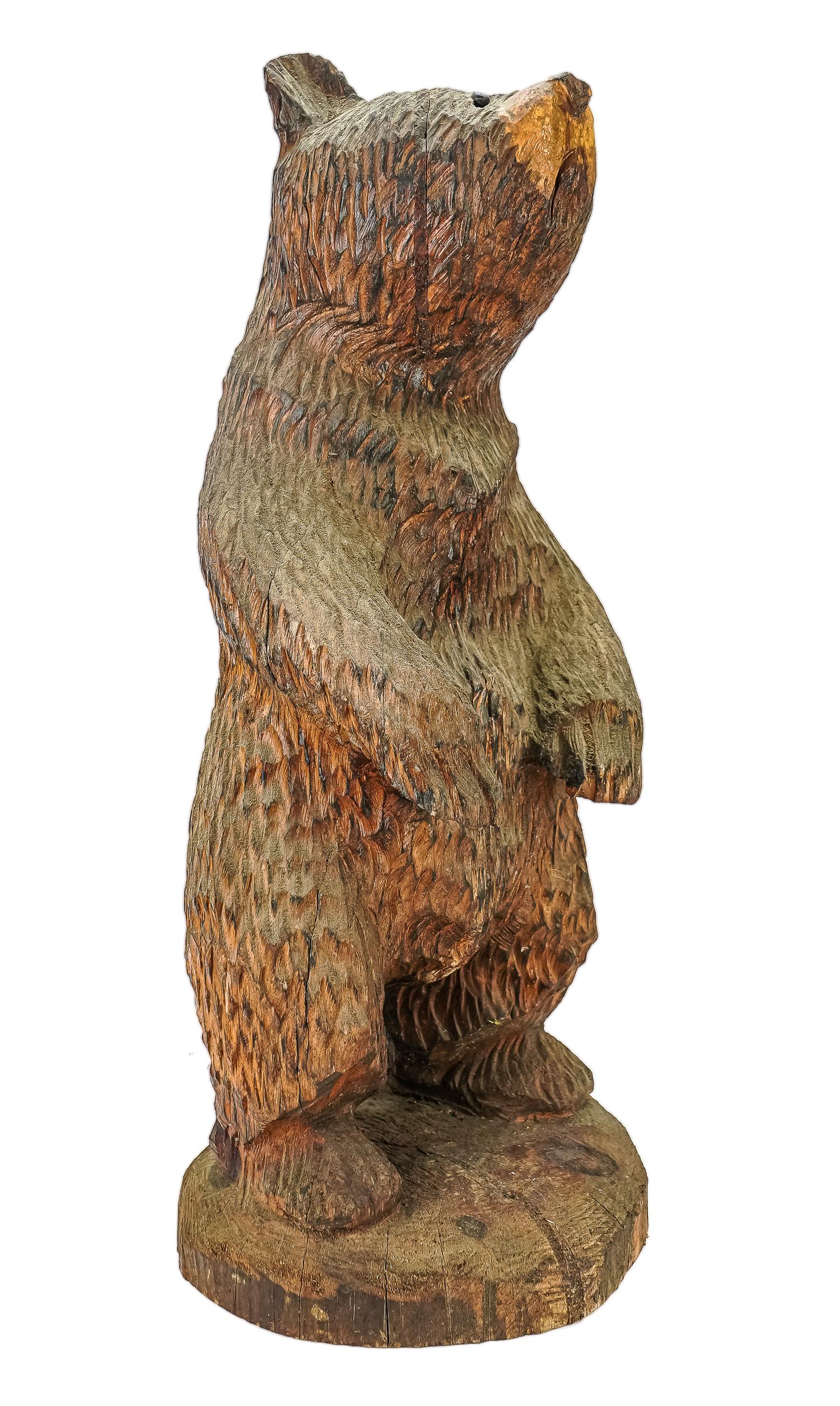 Folky Chainsaw Wooden Bear Cub Carving (1 of 4)