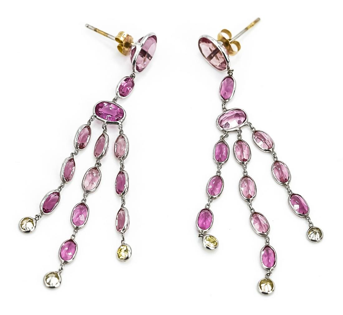 Pink Tourmaline & Diamond Earrings (1 of 3)