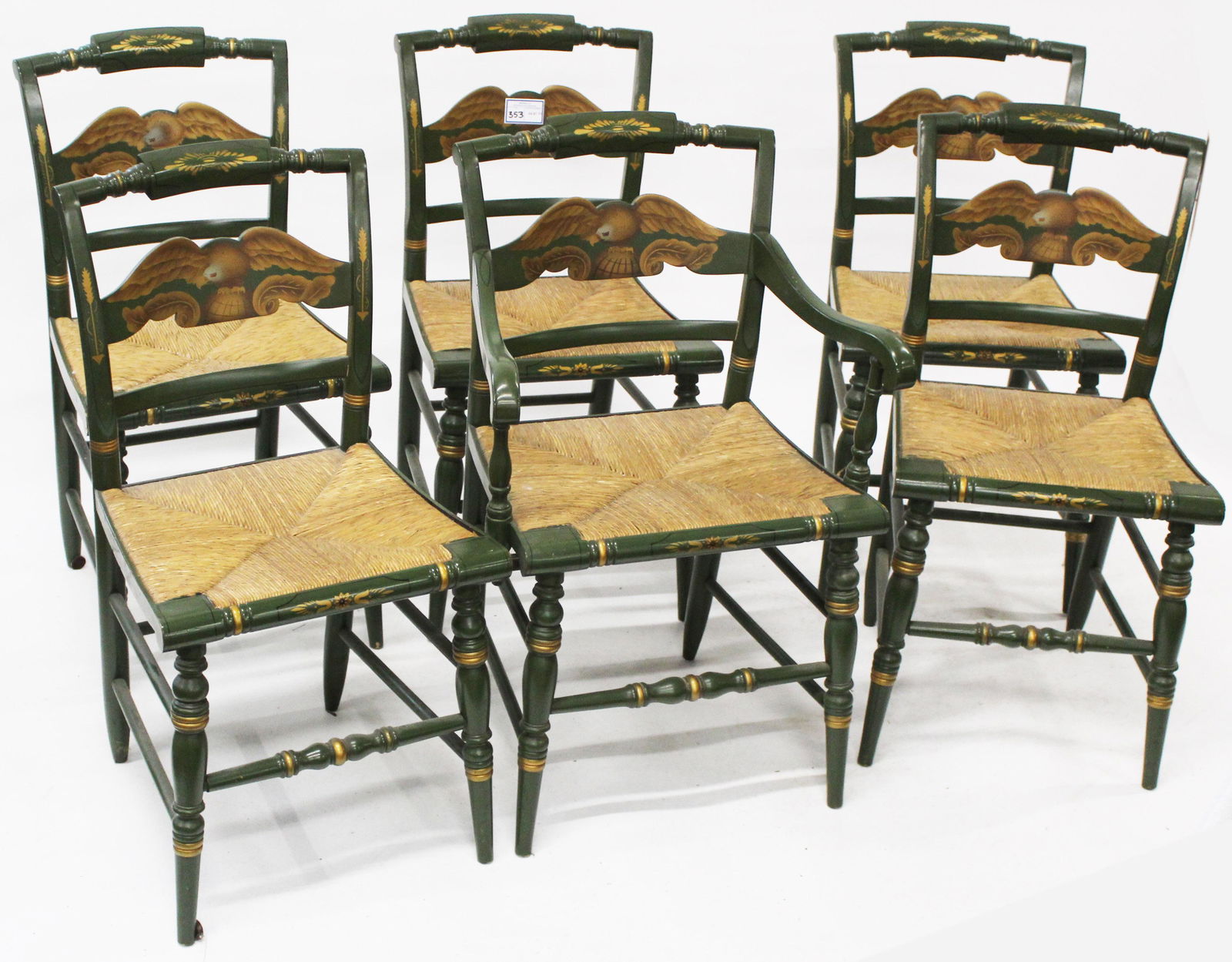 Set of 6 Eagle Hitchcock Chairs (1 of 4)