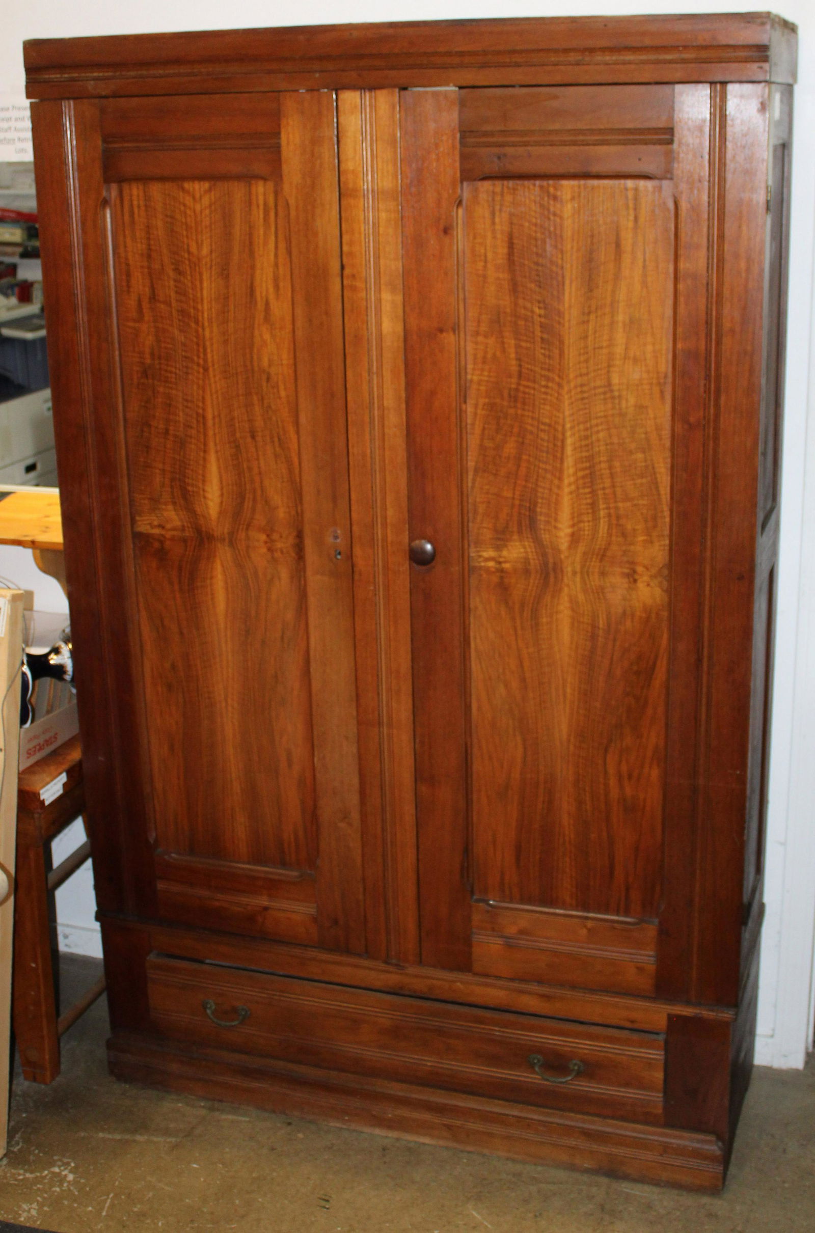 Late 19th c Walnut Two Door Cupboard (1 of 3)