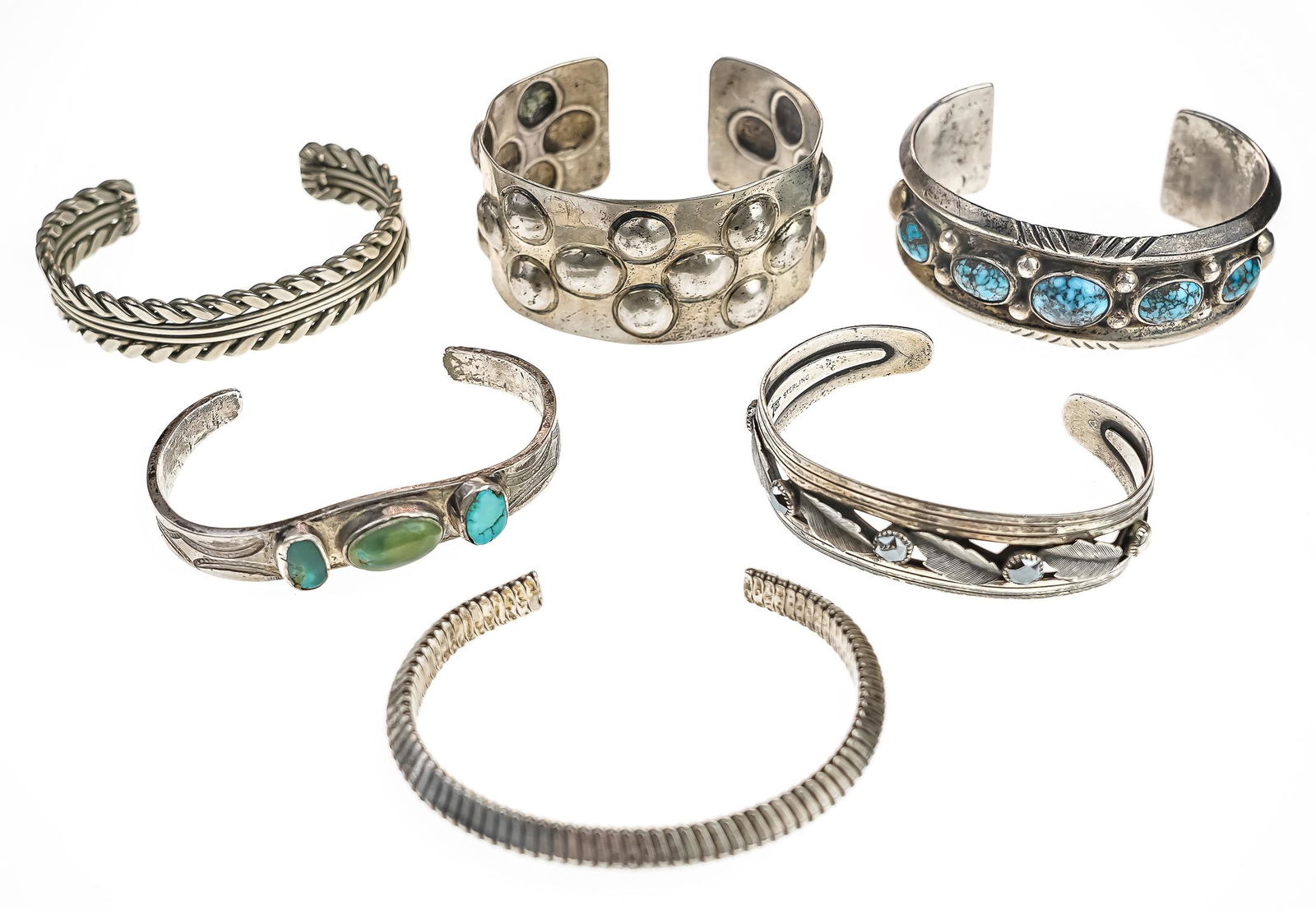 6 Vintage Sterling Bangles (1 of 6)