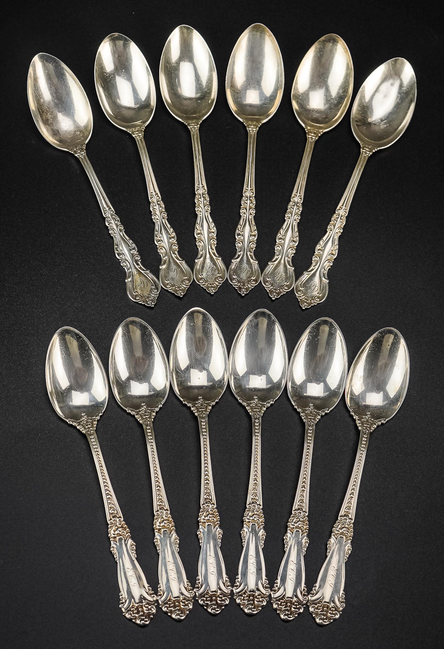 Two Sets of Sterling Silver Teaspoons (1 of 4)