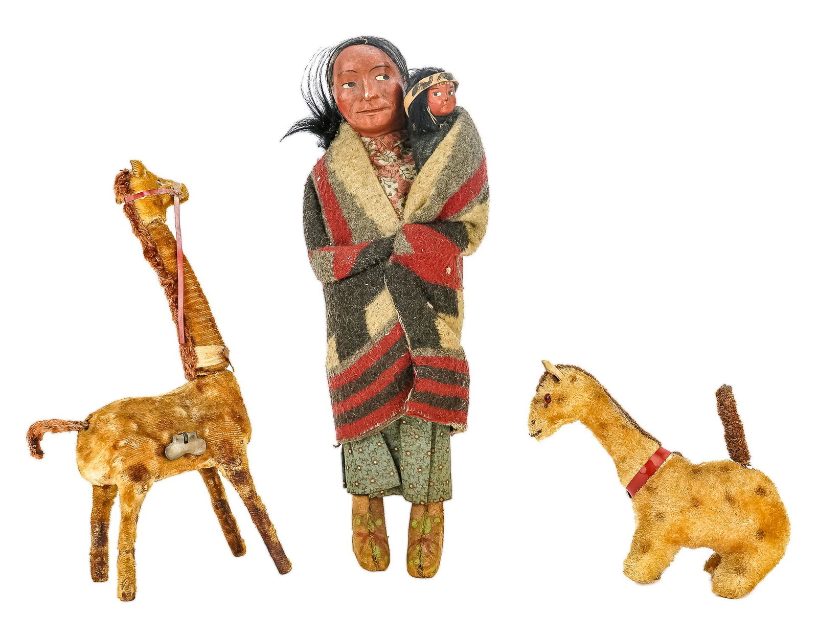 Skookum Indian Doll, Two Key Wind Giraffes (1 of 3)