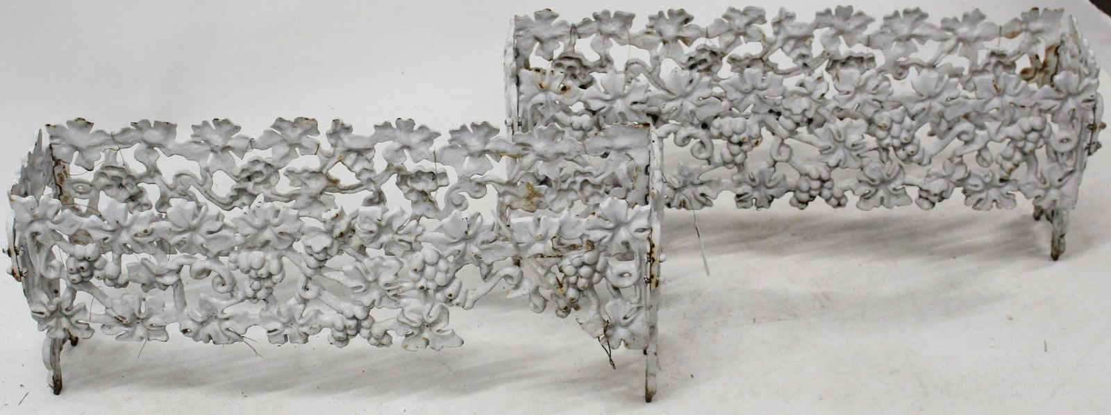 Pair of late 20th c Cast Iron Low Planters (1 of 4)