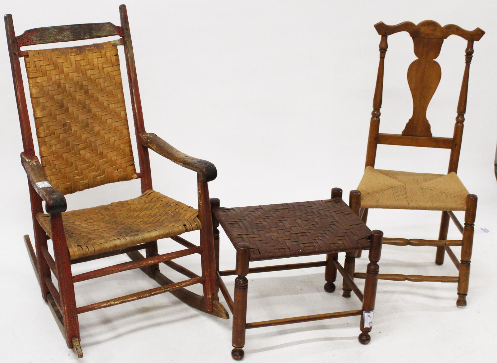 Quebec Rocker, Turned Stool, 18th c Side Chair (1 of 4)