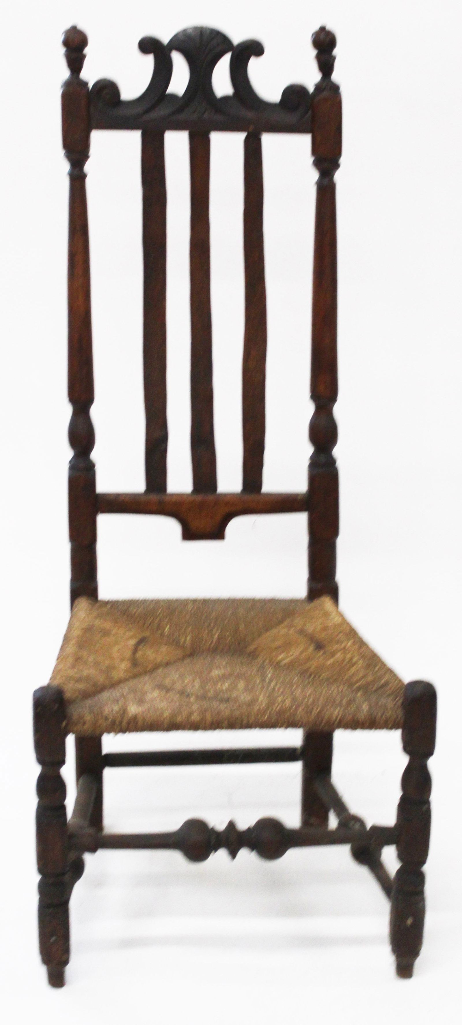 18th c Carved Bannister-Back Chair (1 of 3)