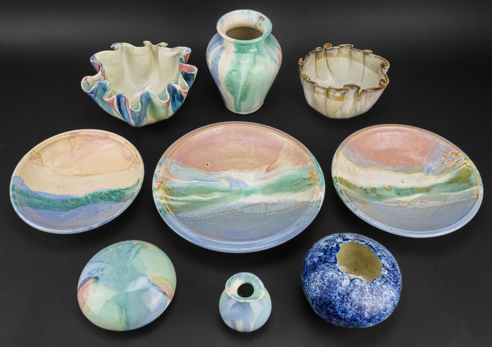 9 pcs. Marion Waldo McChesney Pawlet, VT Pottery (1 of 4)