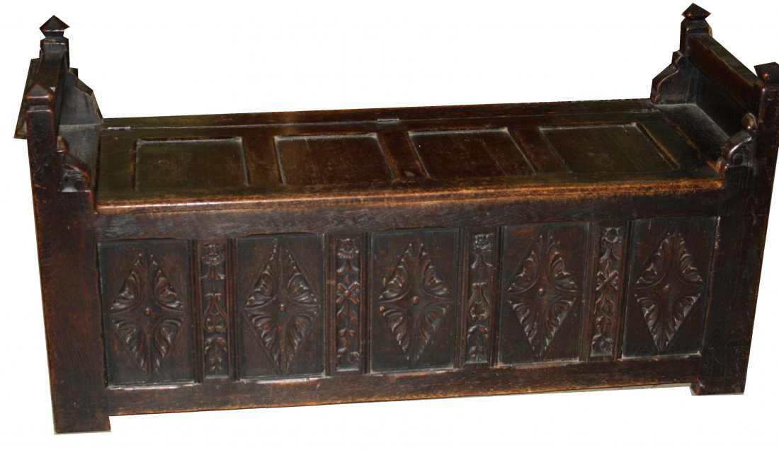 late 17th century oak coffer chest: late 17th century oak coffer chest