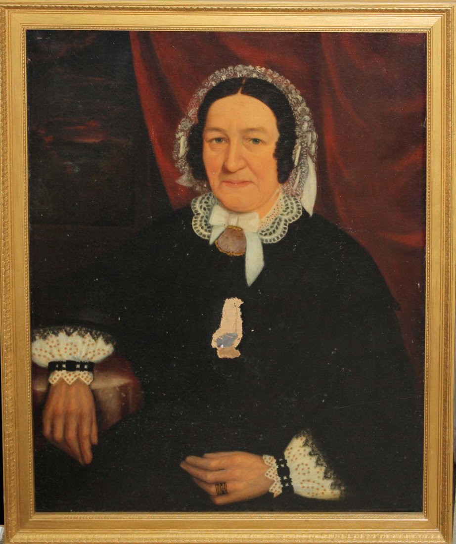 American School o/c portrait of an older woman cir: American School o/c portrait of an older woman circa 1840 30 x 25 inches