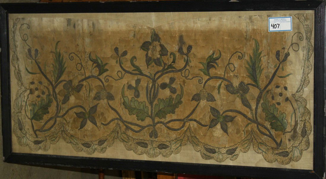 early framed needlework fragment: early framed needlework fragment