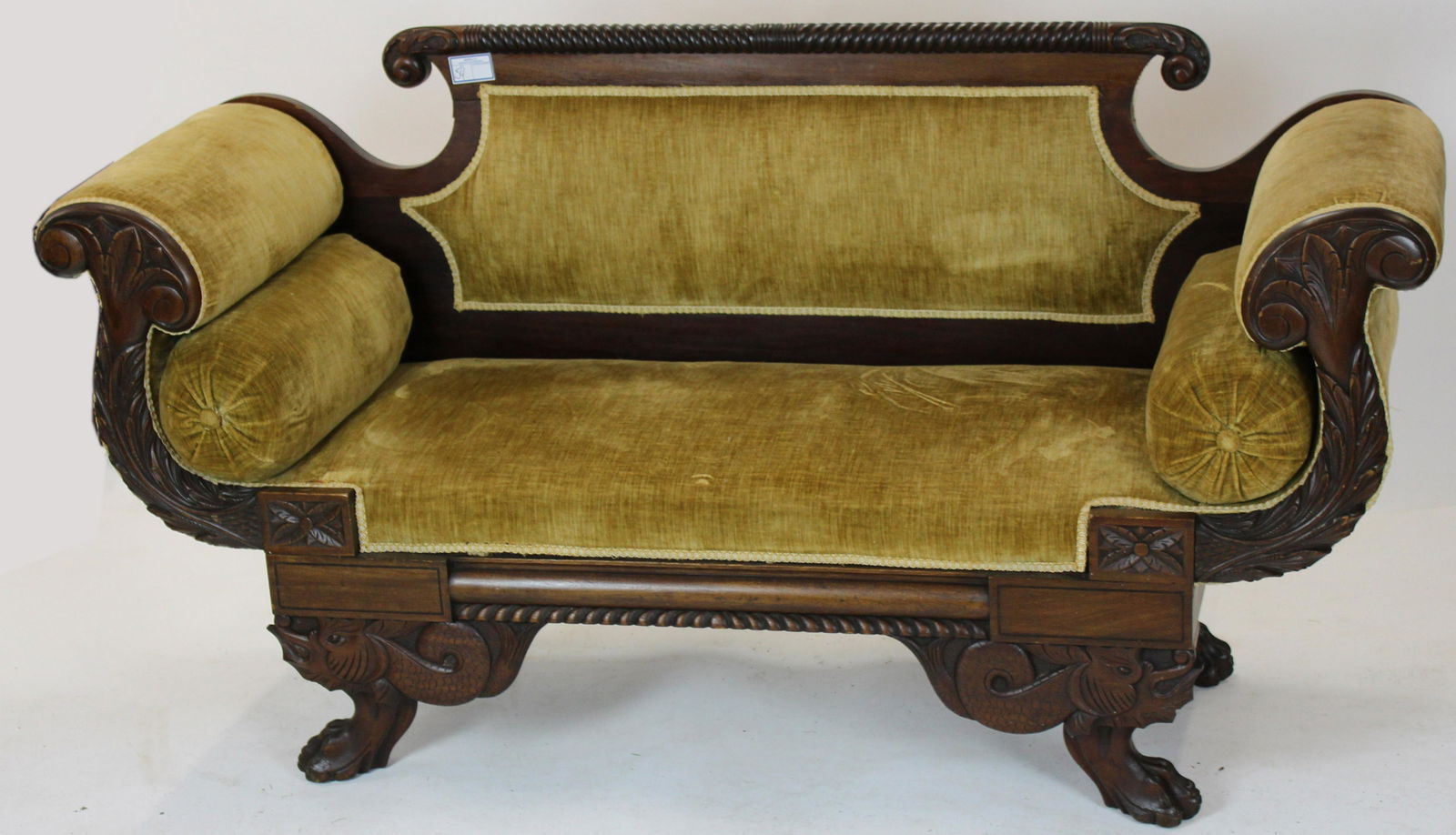 Carved Mahogany Empire Sofa (1 of 3)