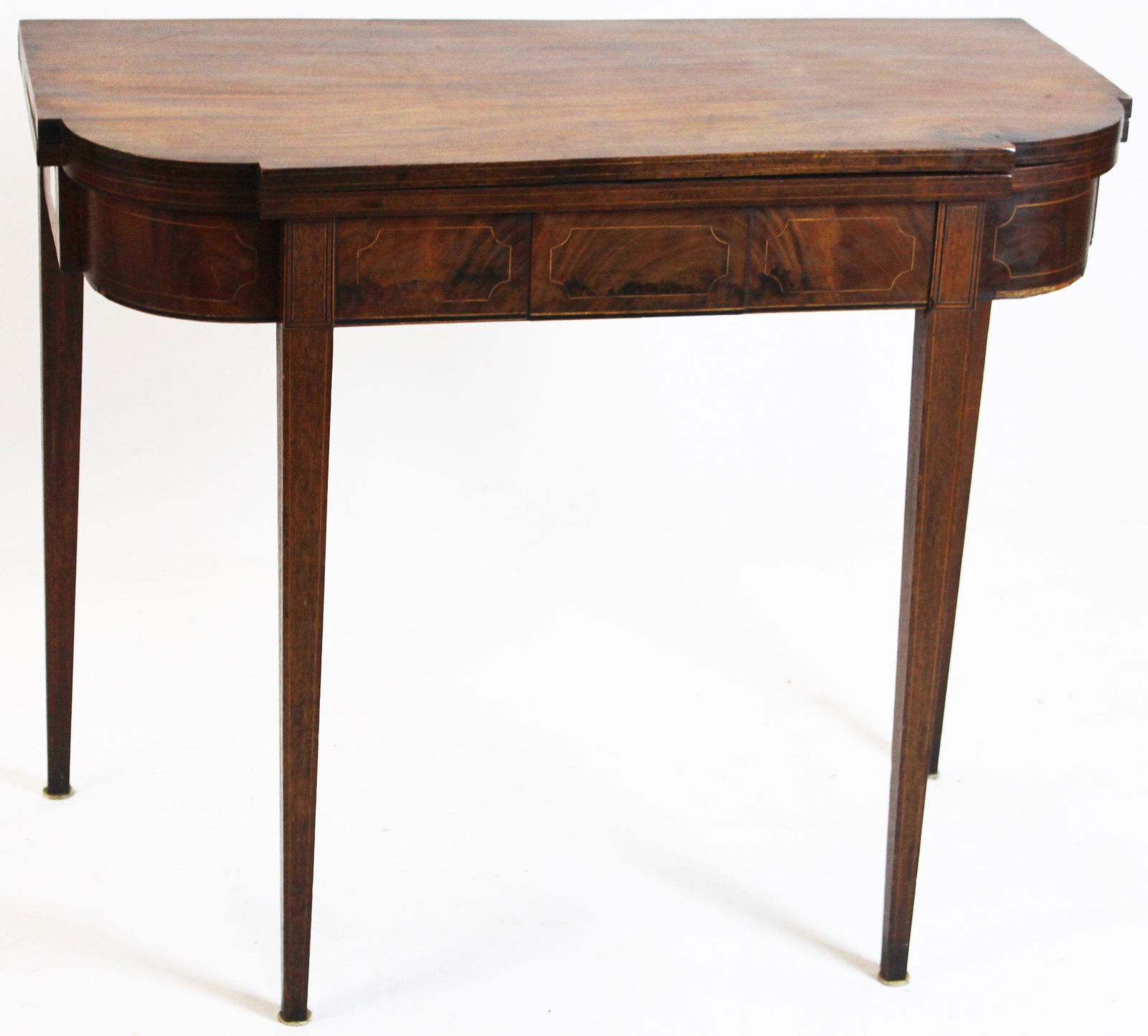 19th c Hepplewhite inlaid Card table (1 of 2)