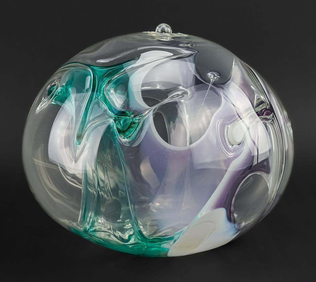 Peter Bramhall 1988 Studio Art Glass Brain Orb (1 of 4)