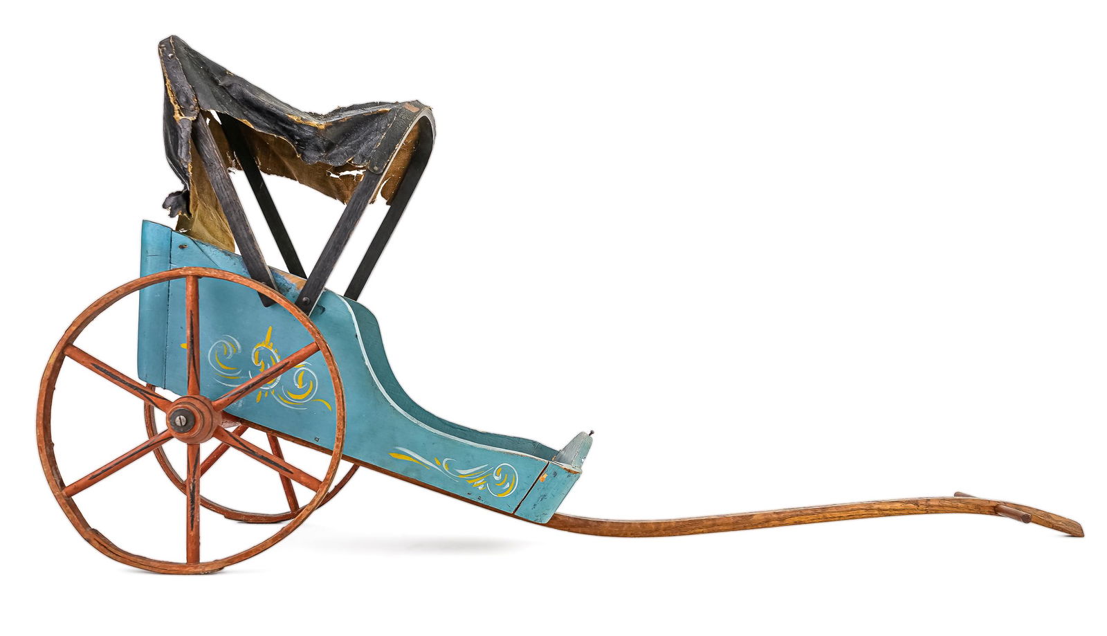 Late 19th c Wooden Doll Perambulator (1 of 6)