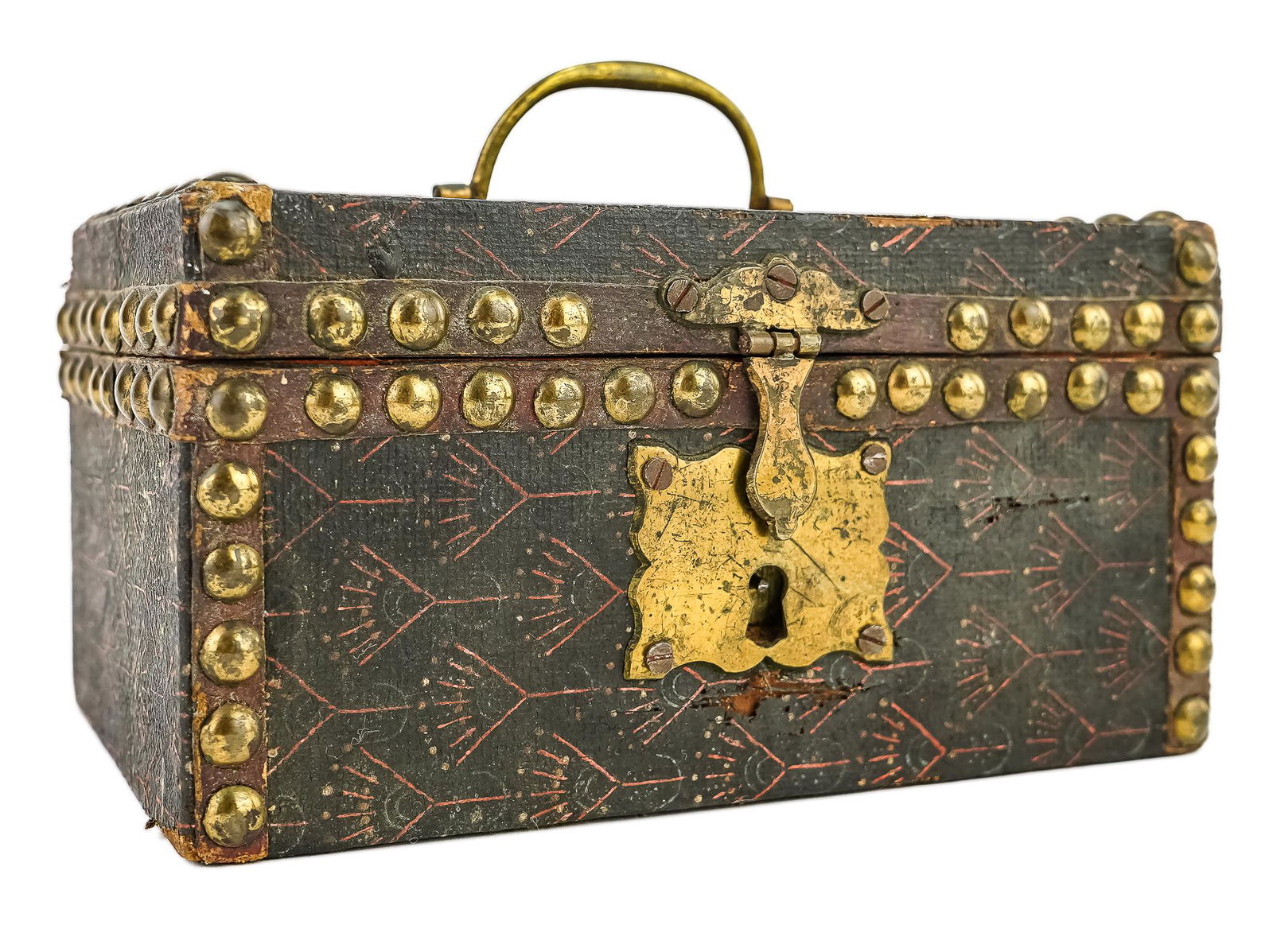 Small 19th c Studded Box (1 of 7)