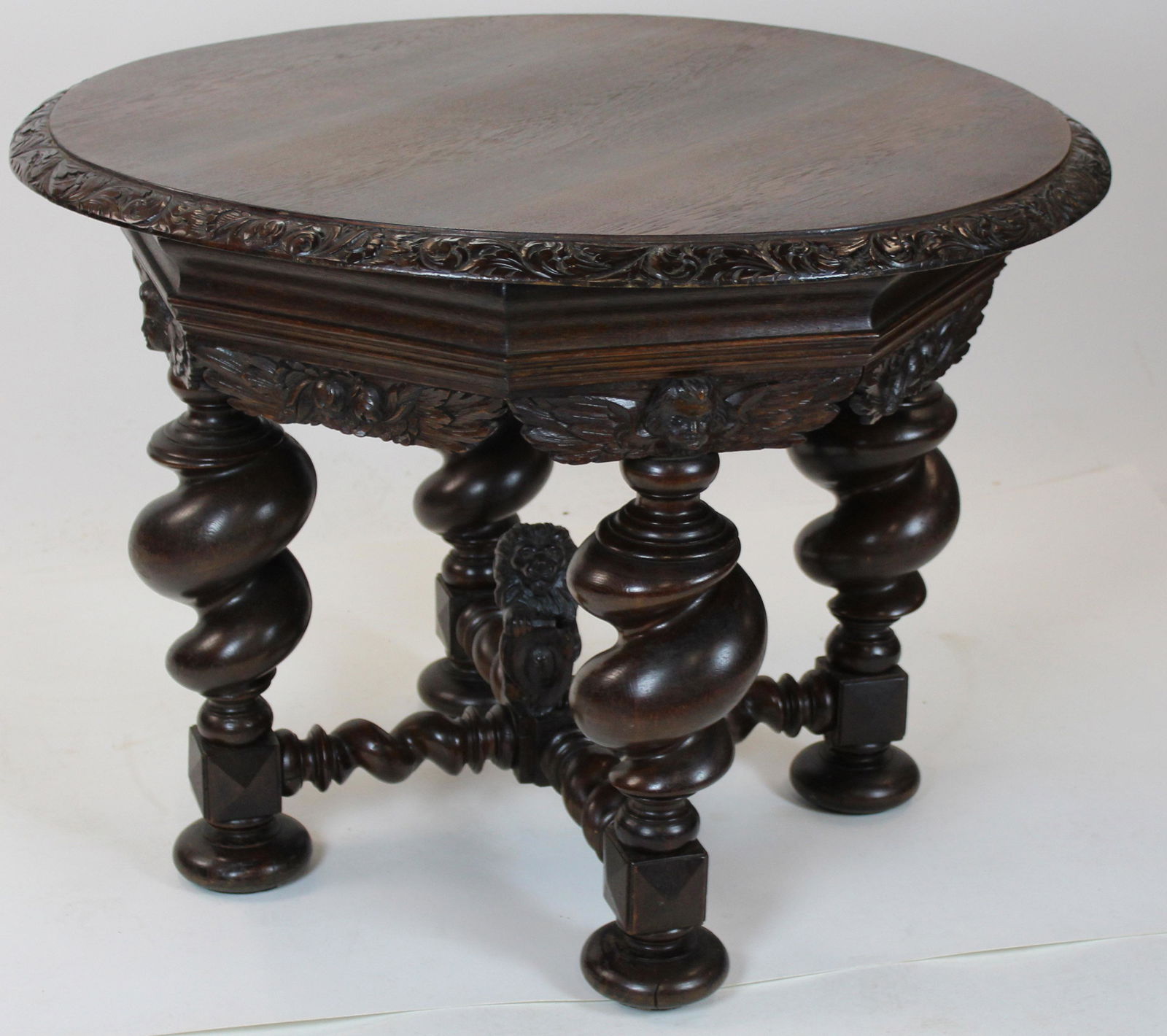 Renaissance Revival Oak Center Table (1 of 4)
