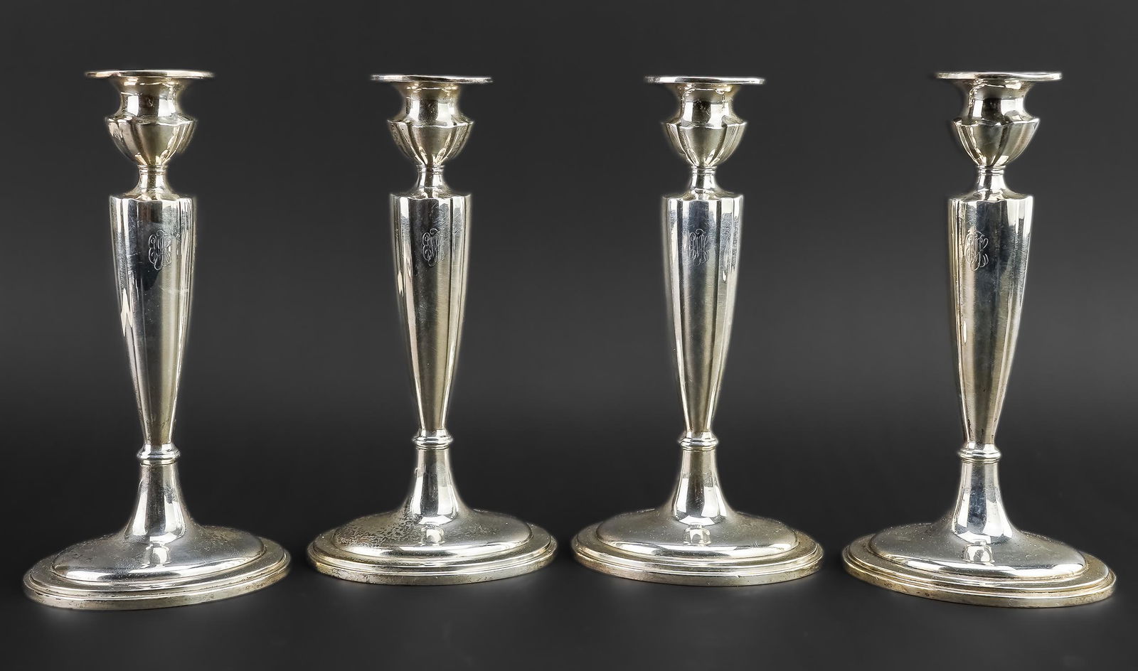 Set of 4 Gorham Plymouth Sterling Candlesticks (1 of 2)