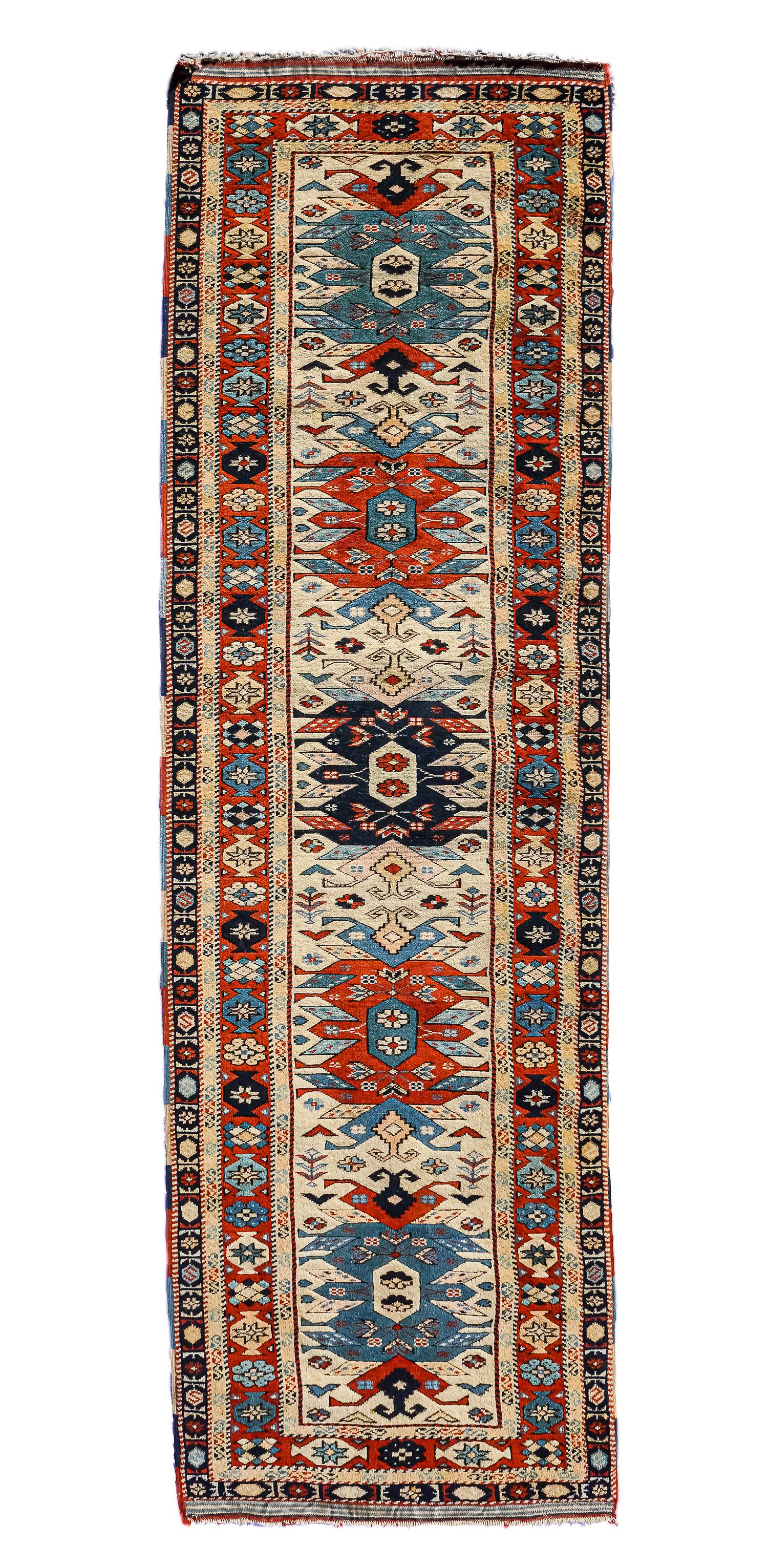 Late 20th c Kazak style runner (1 of 2)