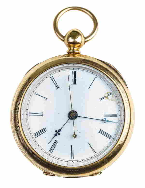 T Jacot Swiss Key Wind 18k Pocket Watch Sep 30, 2022 Merrill's