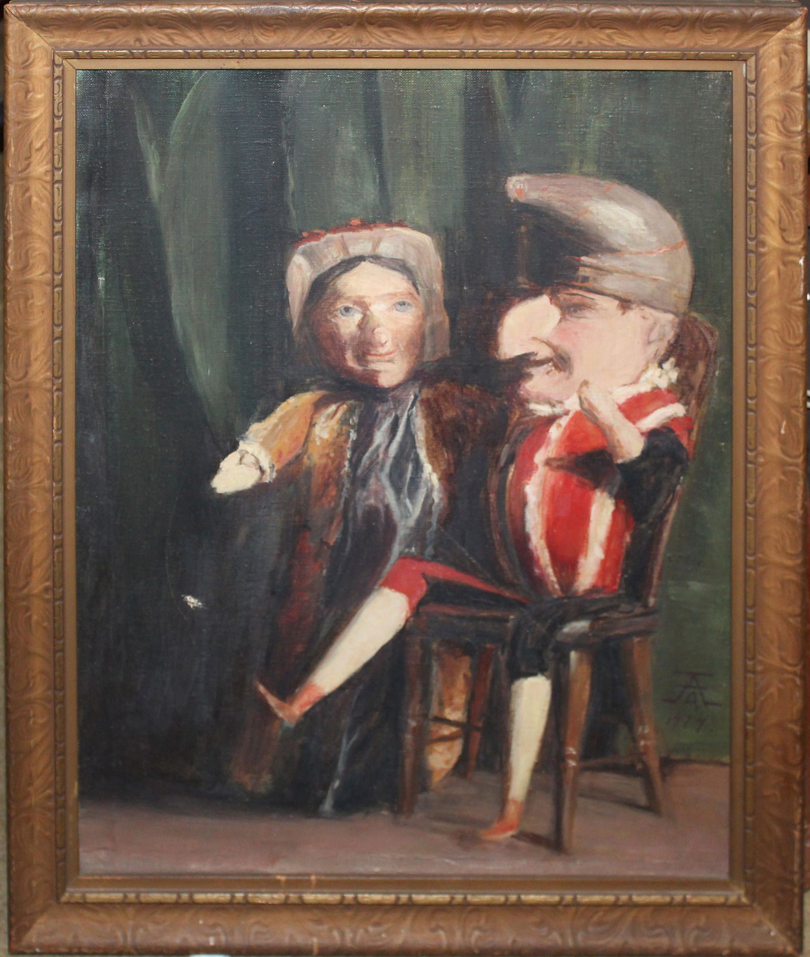 late 19th c O/C image of Punch and Judy (1 of 2)