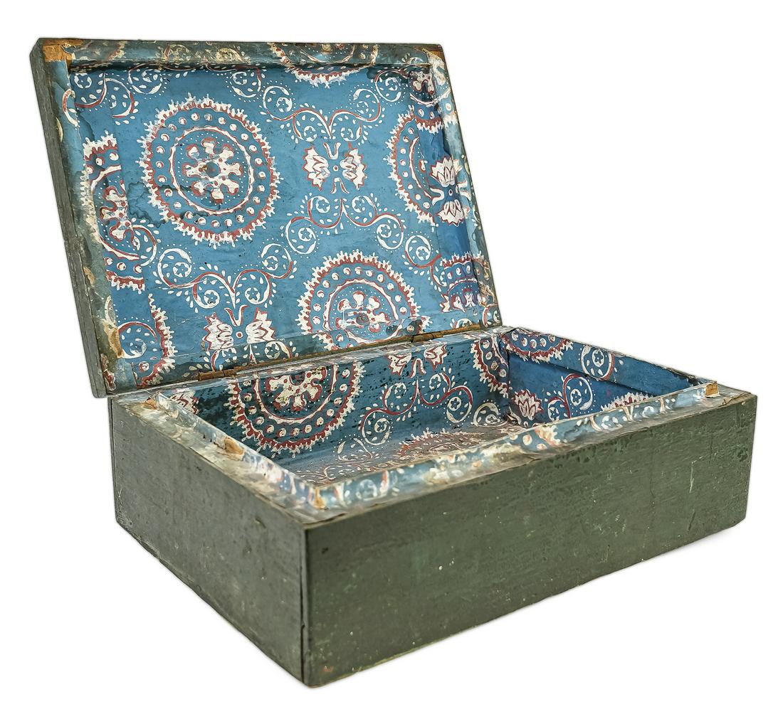 Early 19th c Document Box in Green Paint (1 of 5)